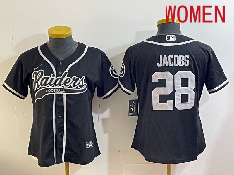 Women Oakland Raiders #28 Jacobs Black Joint Name 2024 Nike Limited NFL Jersey style 1->youth nba jersey->Youth Jersey